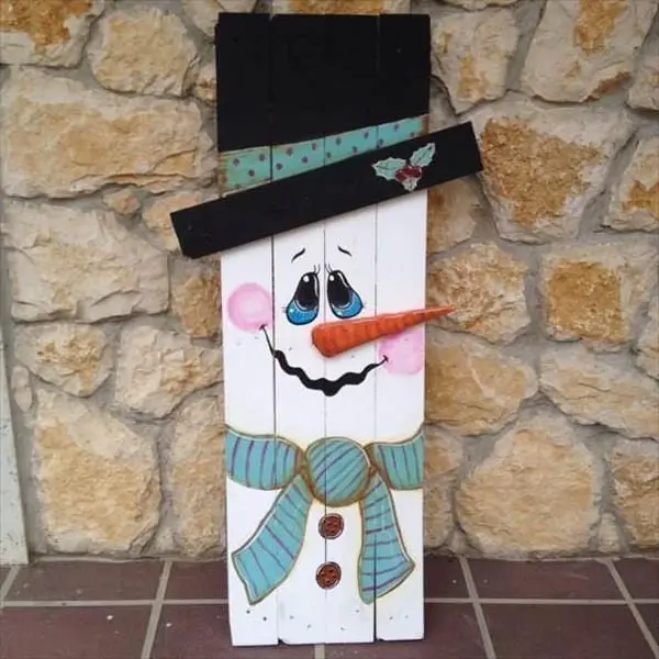 Propped Up Pallet Snowman