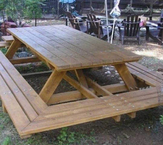Rectangular Picnic Table And Benches