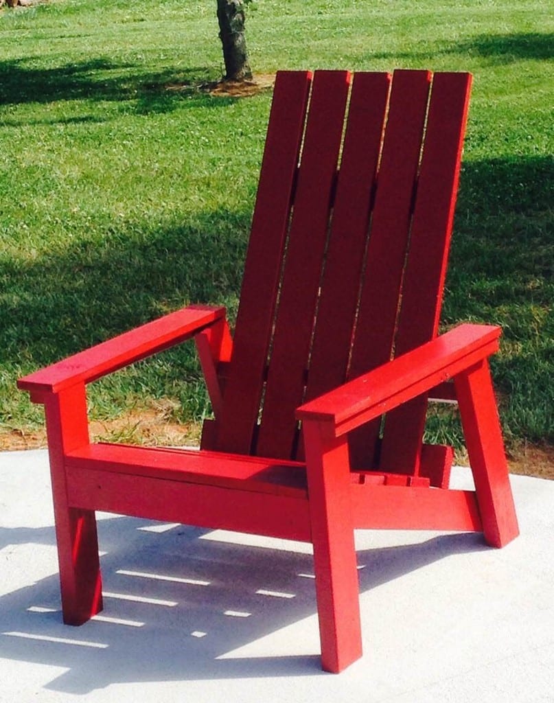 Red And Tall Adirondack Chairs