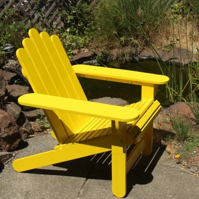 Simple Yellow Popsicle Stick Adirondack Chair Design