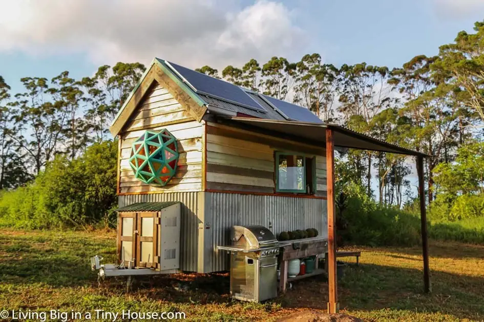 Tiny Home With Luxury Bath House From Recycled Windows