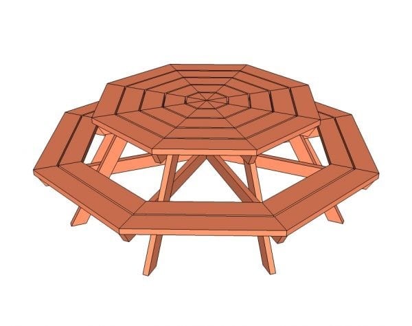 Unique Octagonal Picnic Table