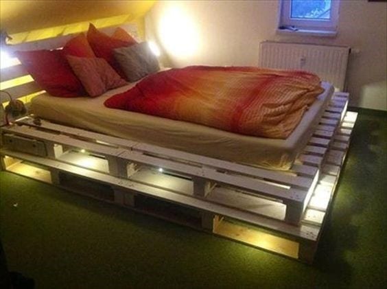 White Light Pallet Bed