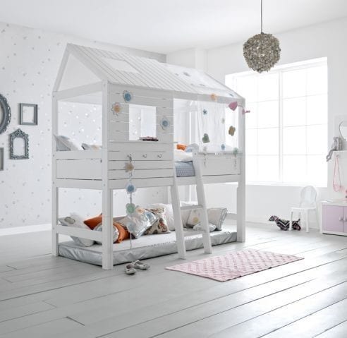 White Play House And Loft Bed Plan