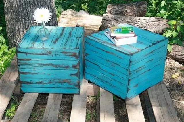 Bright And Colorful Pallet Nightstand