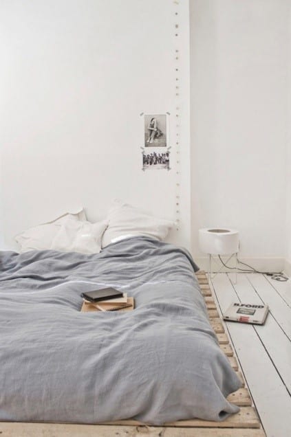 Cozy Low Pallet Bed Frame Minimalist Design