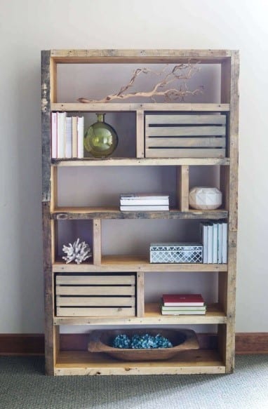 Crates And Pallet Wood Shelf