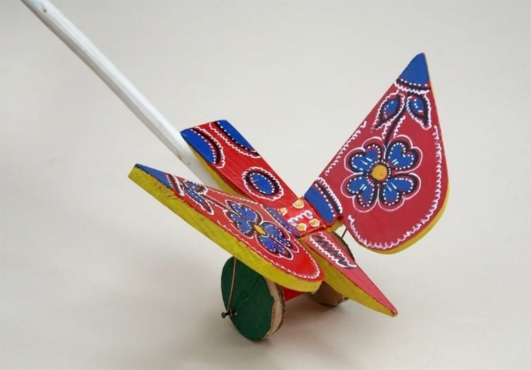 Croatian Wooden Toys Butterfly Or Bird Clappers Croatian Wooden Toys Butterfly Or Bird Clappers