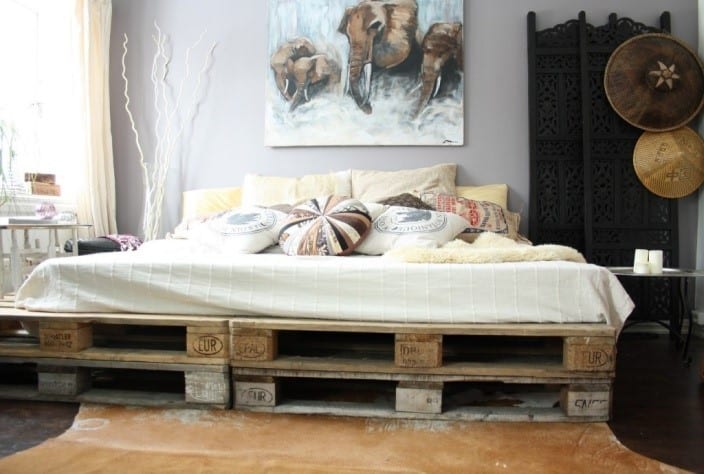 Diy Pallet Bed On High Bed