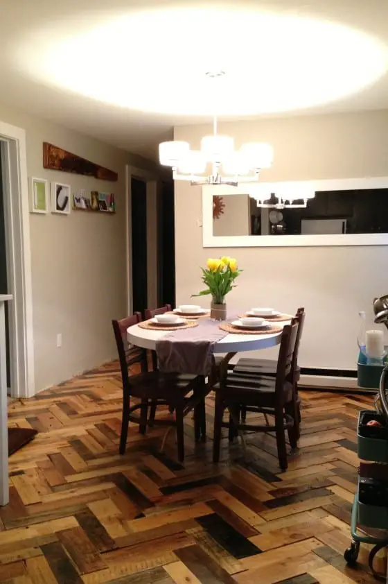 Dining Room Pallet Flooring