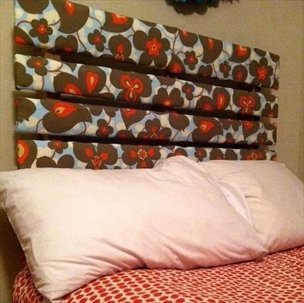 Fabric Covered Pallet Headboard