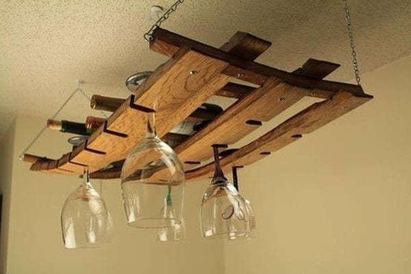 Hanging Pallet Wine Rack