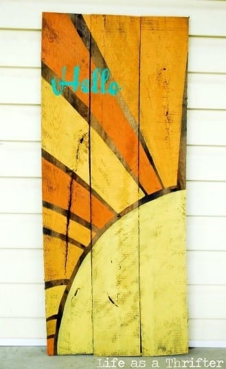 Hello Sunshine Wood Pallet Sign