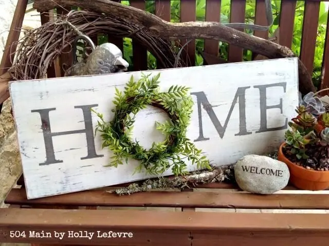 Home Sign With A Wreath