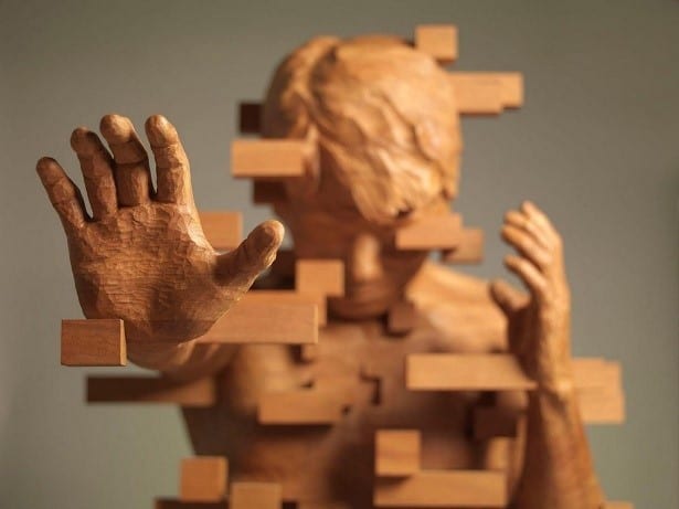 Hsu Tung Han’s Stunning “Pixelated” Wood Sculptures