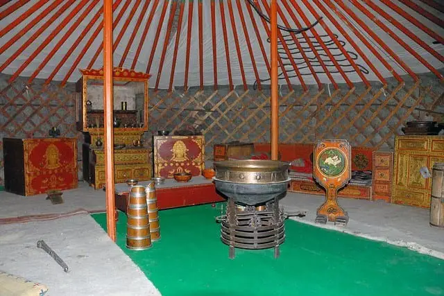 Inside Furnishing In A Traditional Mongol Ger Inside Furnishing In A Traditional Mongol Ger