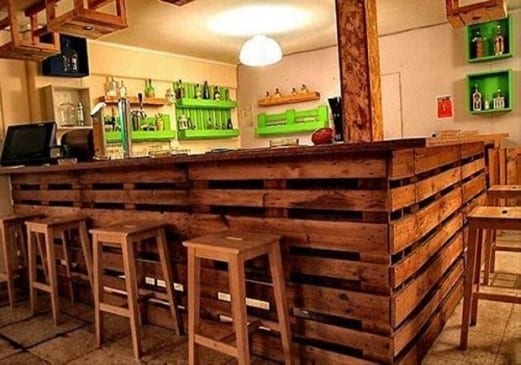 Large L Shaped Bar Made Of Pallets