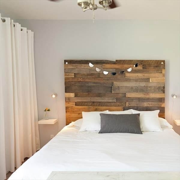 Large Pallet Wood Diy Headboard Design