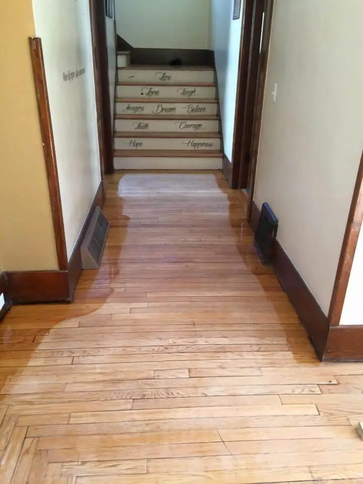 Light Colored Hallway Pallet Flooring