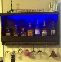 Lighted Pallet Wine Rack