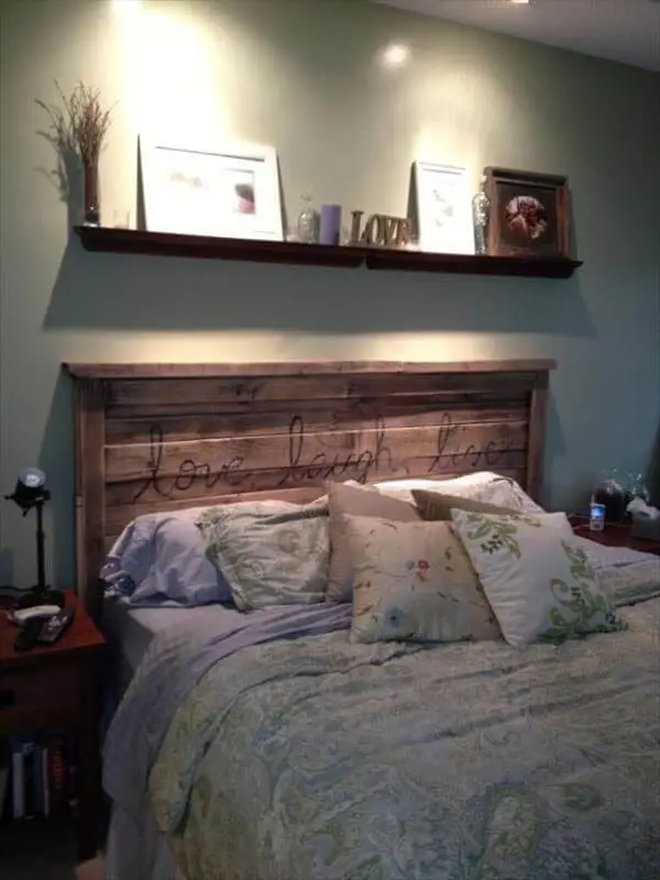 Love Laugh Live Pallet Wood Headboard