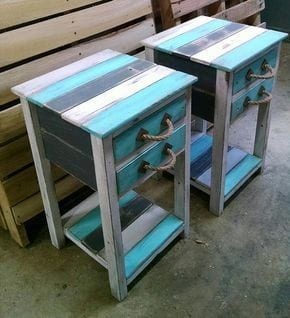 Multicolored Pallet Nightstand