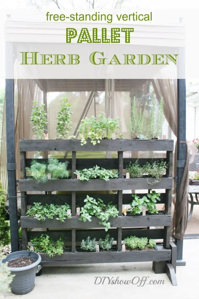 Outdoor Pallet Herb Garden Stand