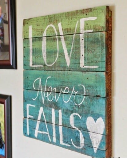 Painted Love Wood Pallet Sign