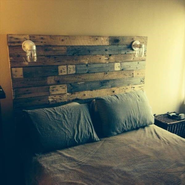 Palled Headboard With Lamps
