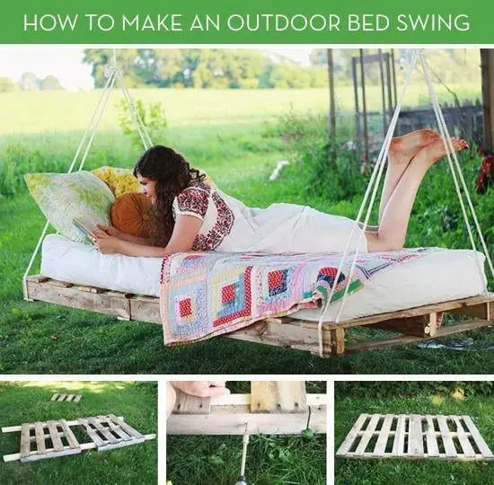 Pallet Bed Swing 1