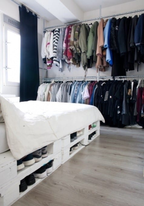 Pallet Bed With Storage Space For Shoes