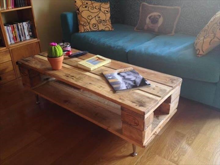 Pallet Coffee Table With Hairpin Legs
