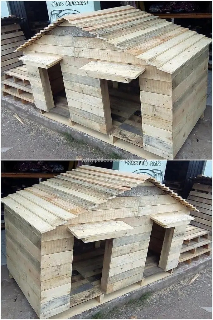 Pallet Double Dog House