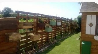 Pallet Fence And Wooden Planters