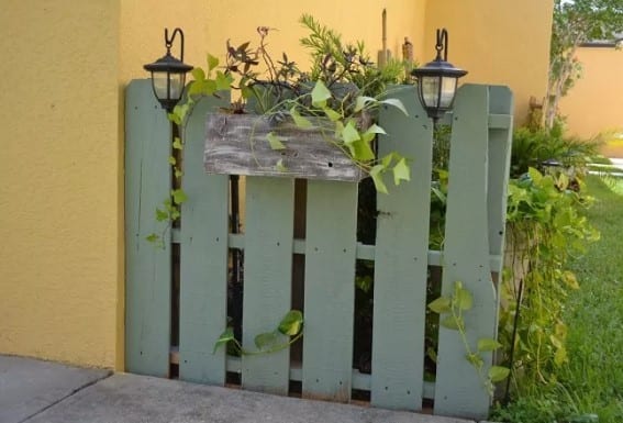 Pallet Fence In A Garden