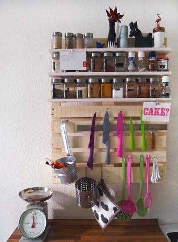 Pallet Kitchen Unit With Shelves And Holders