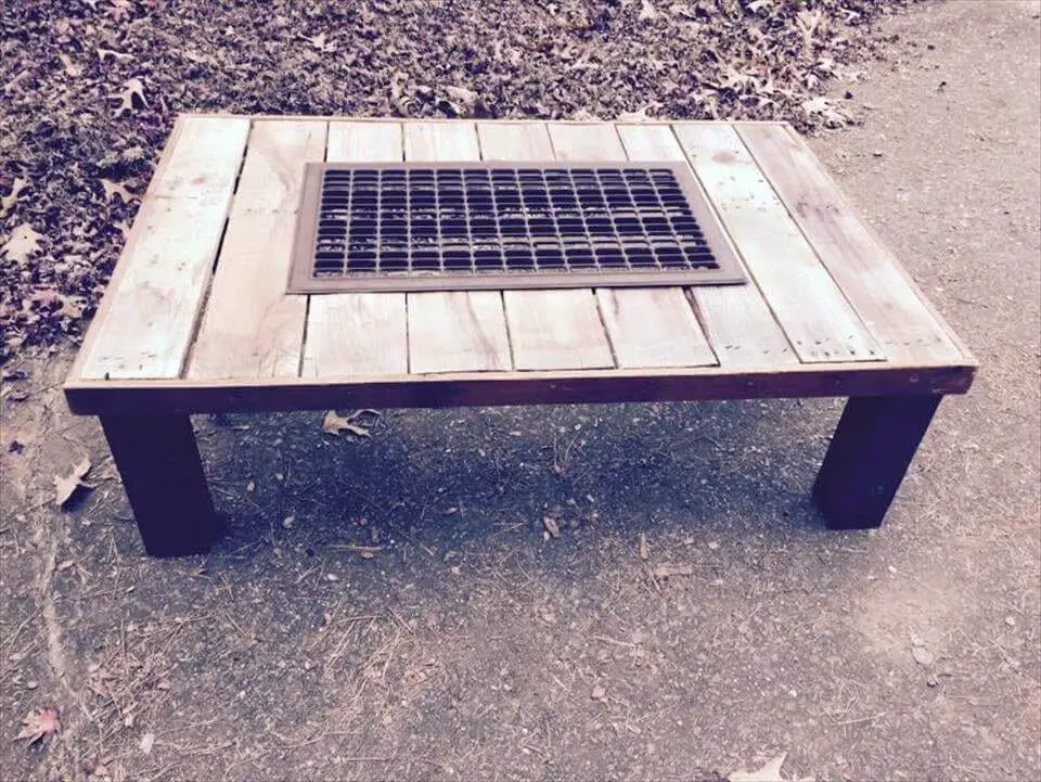 Pallet Metal Grill Coffee Table