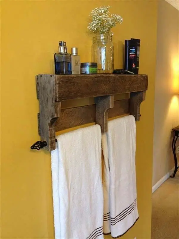 Pallet Towel Rack And Shelf Project