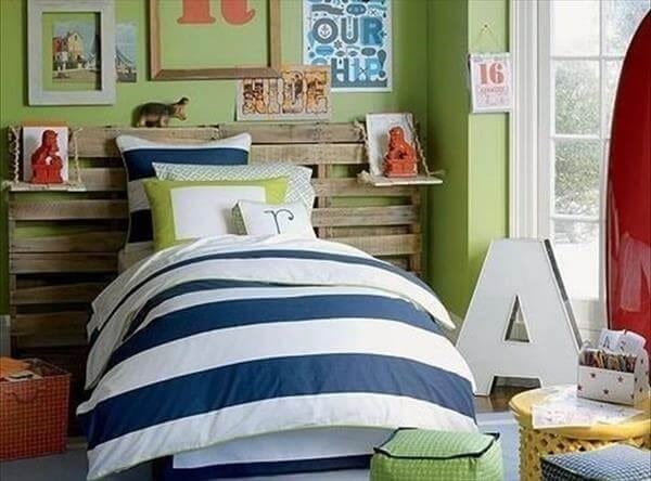 Pallet Wood Headboard For A Child’s Room