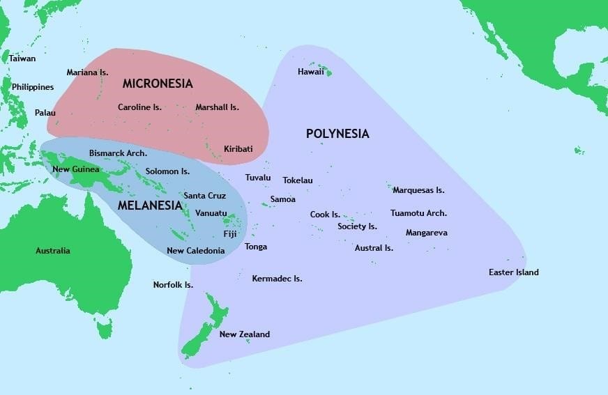 Polynesia Melanesia And Micronesia