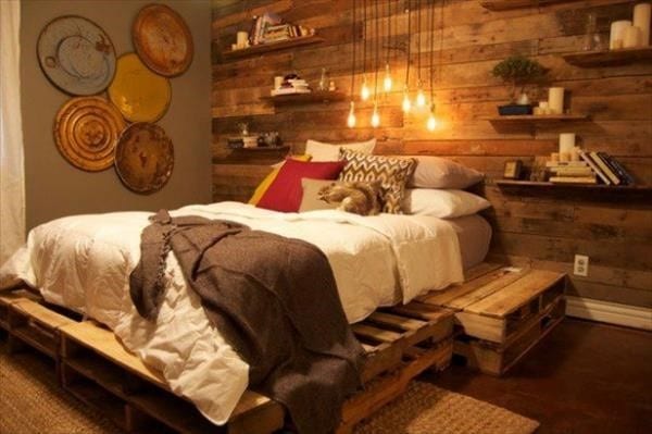 Rustic Pallet Bed Frame Design