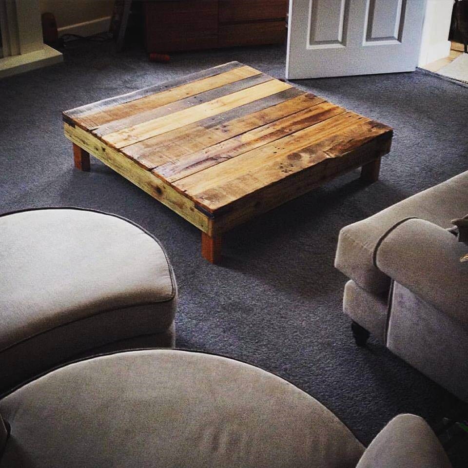Square Pallet Table With Short Legs