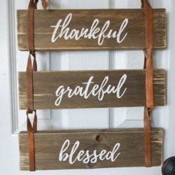 Thankful Grateful And Blessed Pallet Sign