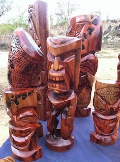 Tiki Wood Carvings By The Street Master Wood Carver Moe