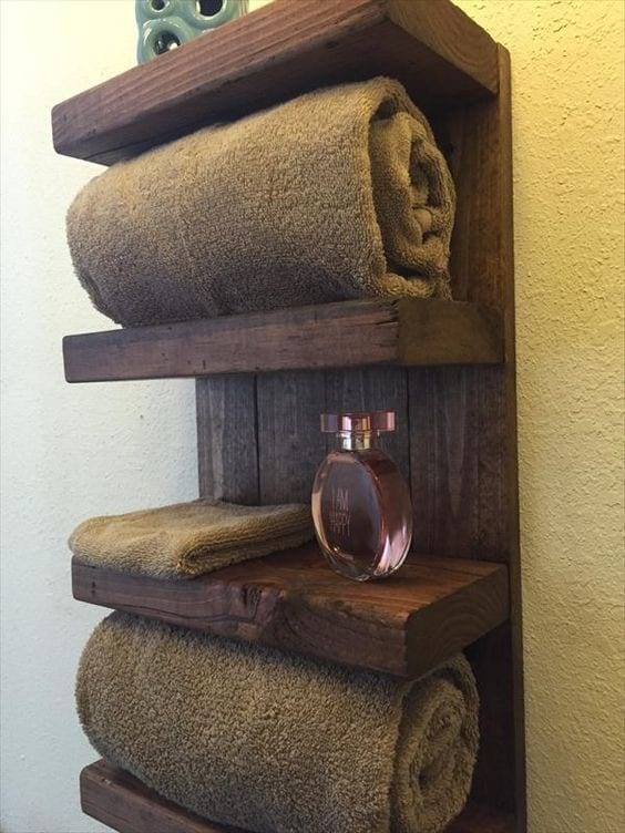 Towel Keeper Bathroom Pallet Shelf