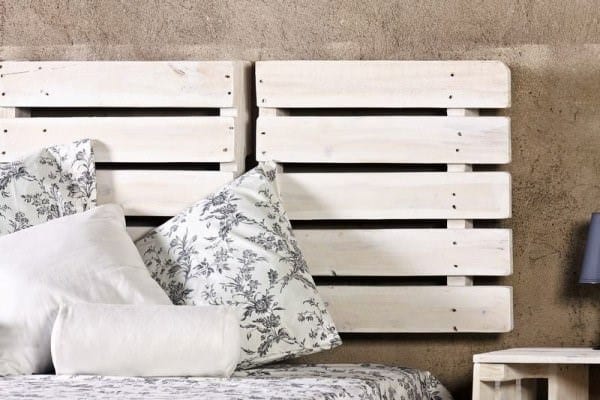 White Pallets As Bedboard