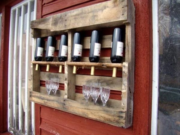 Wine Rack Made Of Recycled Wood Pallets