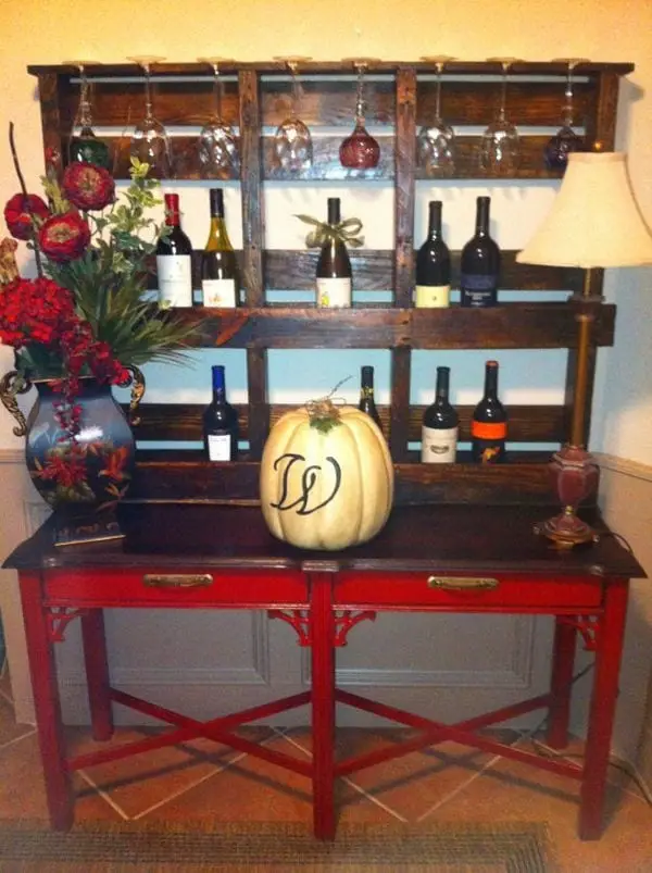 Wine Rack And Glass Rack Made From Pallet Wood