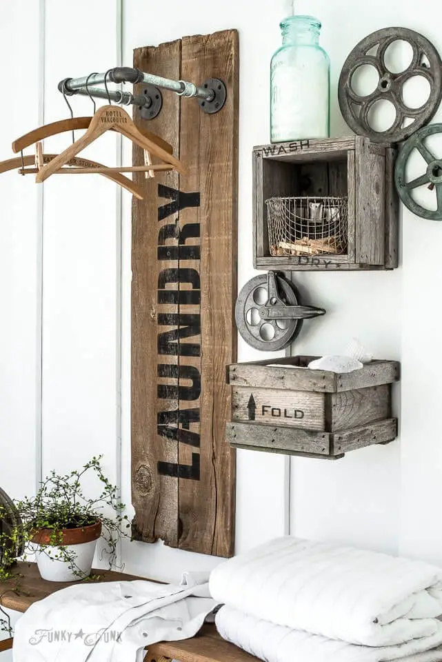 Wood Laundry Sign