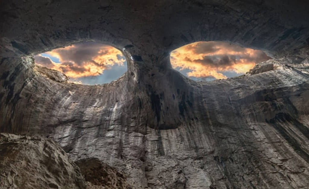The Eyes Of God Unique Rock Formation In Prohodna Cave Bulgaria